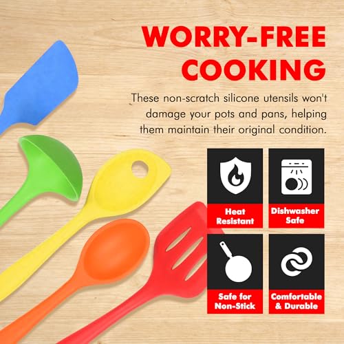 5 Piece Multicolored Premium Silicone Kitchen Tool Set (5 Piece Set / Assorted)