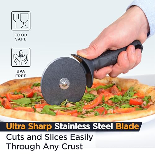 Lux Heavy Duty Pizza Cutter With Wheel Slicer