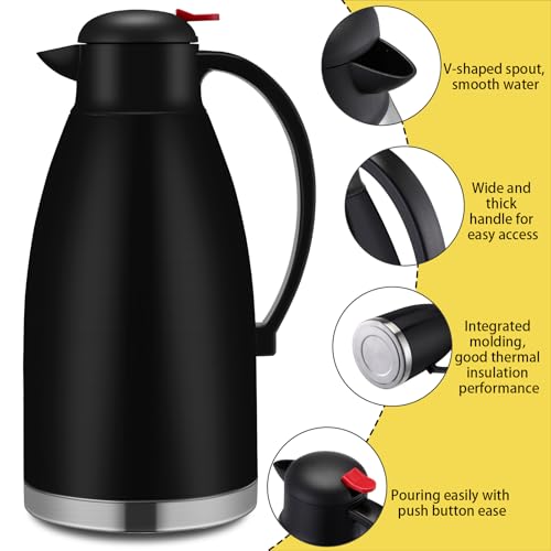 2 Pcs Stainless Steel Thermal Coffee Carafe