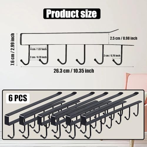 6PCS Mug Hooks Under Cabinet