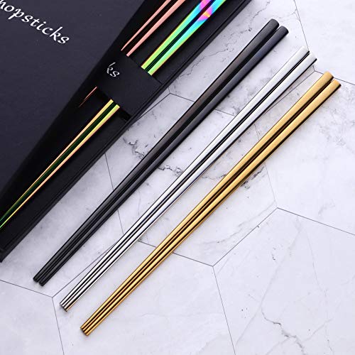 5 Pair Stainless Steel Chopsticks