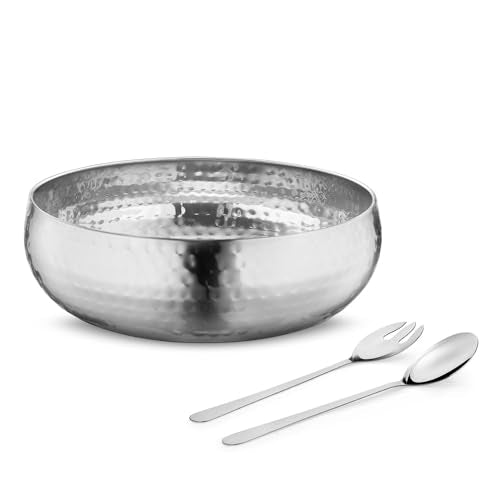 Set of 3 1 large salad bowl and 2 serving spoons