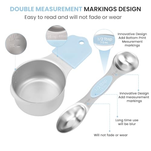 Magnetic Measuring Cups and Spoons Set (GLACIER BLUE)