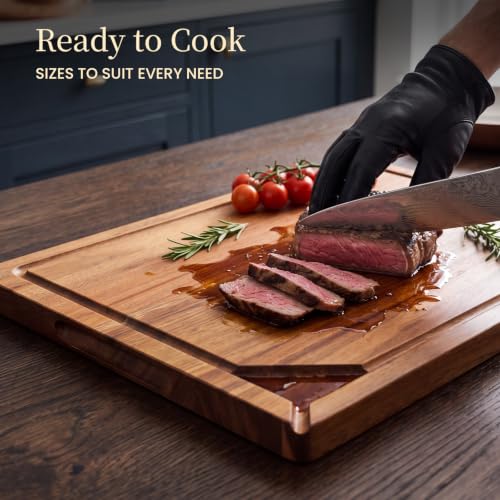 17" x 11.8" Food Safe Acacia Cutting Board (1-Piece Set)