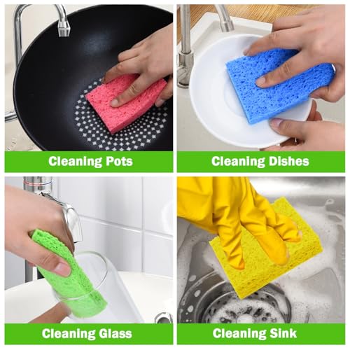 Sponges Kitchen Natural Compressed Cellulose Sponges Durable Dish Sponge for Cleaning & DIY for Kids Reusable