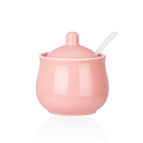 Sugar Bowl Porcelain Sugar Bowl with Lid and Spoon