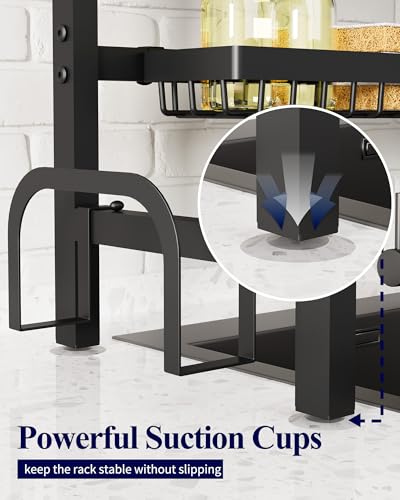 Adjustable Over The Sink Dish Drying Rack (Black / X-Large)