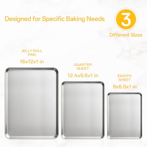 Heavy Duty Stainless Steel Baking Sheet Set