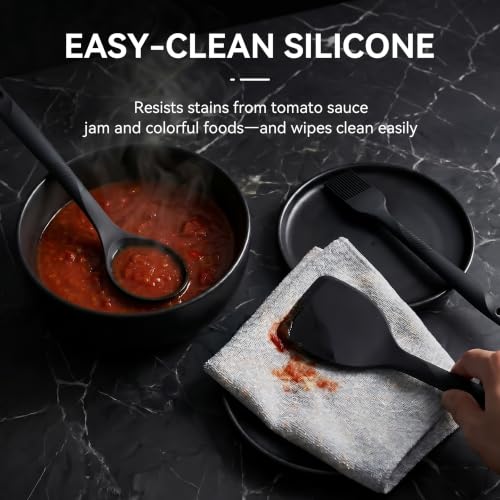 Silicone Cooking Utensils Set (Black)