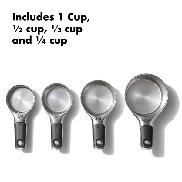 Good Grips 4 Piece Stainless Steel Measuring Cups with Magnetic Snaps (4 count / Cups)