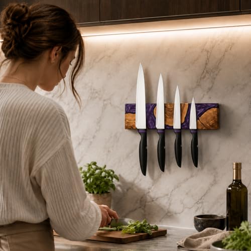 15.7 Inch Magnetic Knife Holder for Wall (Purple / 15.7in)
