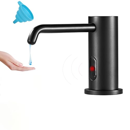 Touchless Automatic Soap Dispenser for Kitchen Bathroom Sink Built in Brushed Nickel Liquid Commercial Electric Soap Dispenser with Bottle and Pump