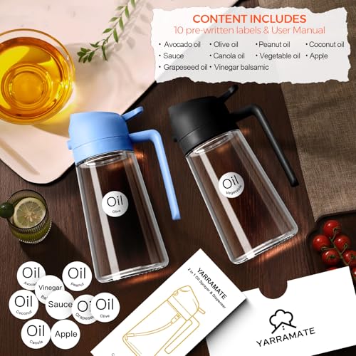 16 oz 2-in-1 Glass Olive Oil Sprayer for Cooking, SkyBlue (1Pc SkyBlue)