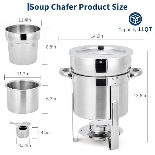 11QT Soup Chafer Set of 4 (11QT-4 Pcs / Silver)