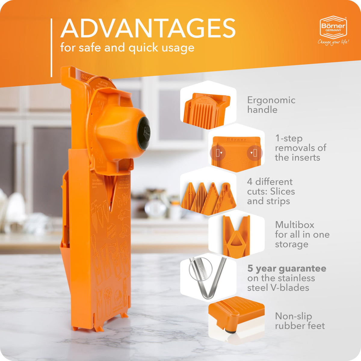 Mandoline Food Slicer Börner V3 (Standard / Orange)