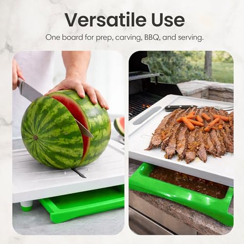 Extra Large Cutting Board with Juice Groove (Green / 20.3"L x 13"W)