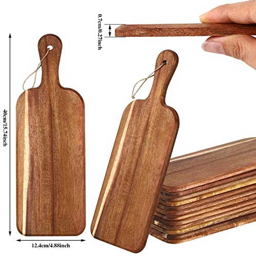 18 Pcs Plain Cutting Board Set with Handles Laser Engraving Wooden Charcuterie Kitchen Serving Chopping Board Bulk for DIY Housewarming Mother's Day Gifts (16 x 5 Inch)