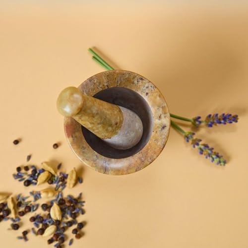 Stone Mortar and Pestle for Curshing Pills and Spices