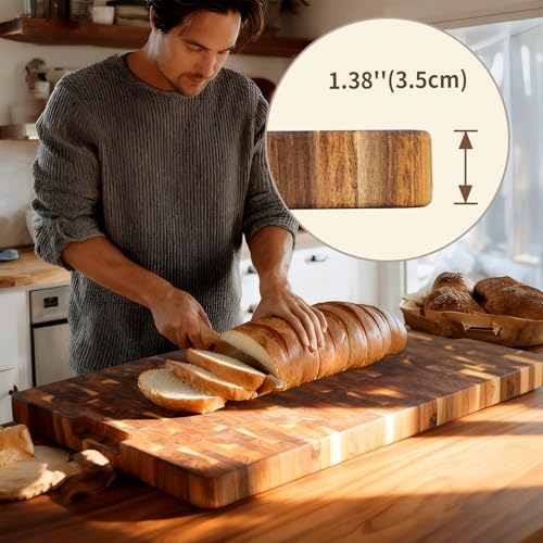 Large Acacia Cutting Board 22 x 16 in (Acacia / 16"L x 22"W)