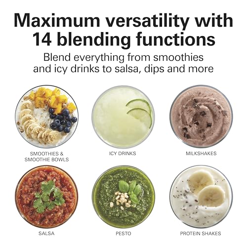 Wave Crusher Blender with 40 Oz Glass Jar and 14 Functions for Puree
