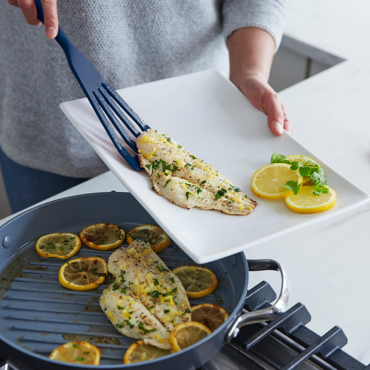 Silicone 7 Piece Cooking Utensil Set (7 Piece Utensil Set / Oxford Blue)