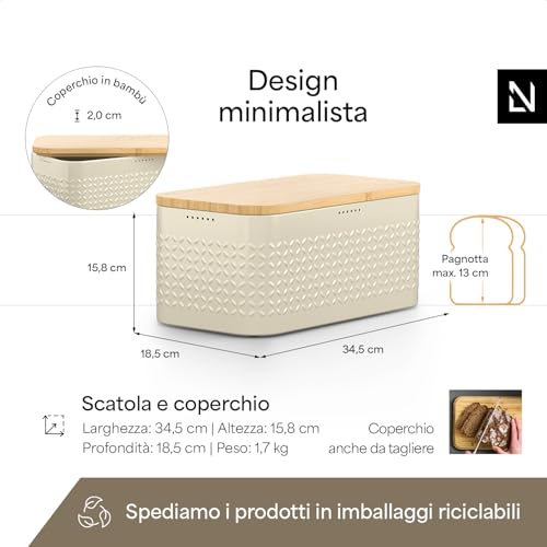 Metal bread box with linen bread US