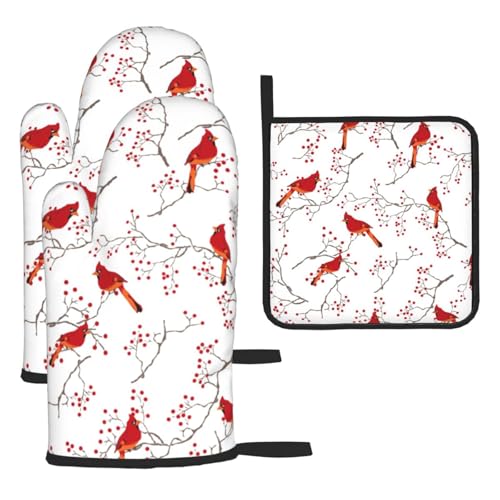 Oven Mitts and Pot Holders Sets Heat Resistant Hot Pads