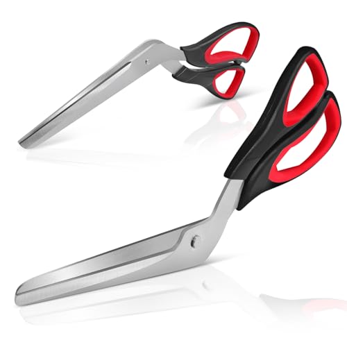 Detachable Pizza Scissors Pizza Cutter with Sharp Stainless Steel Blade and Ergonomic Soft Grip Black&Red