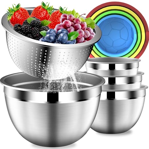 Colorful Mixing Bowls with Strainer (9PCS Multicolor)