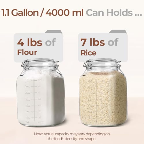 Square Glass Pantry Jars with Airtight Lids