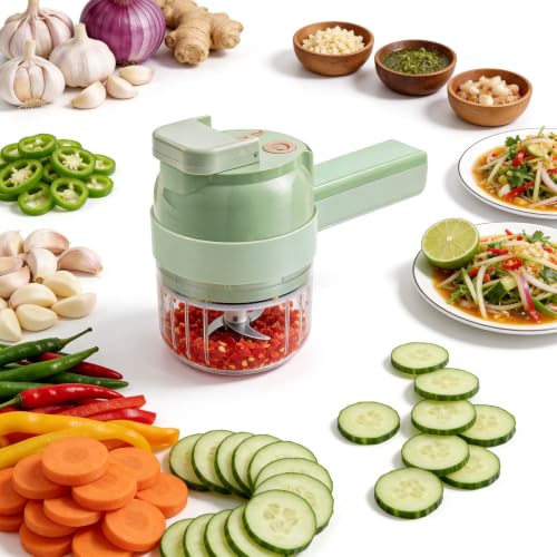 5-in-1 Wireless Electric Vegetable Chopper, Multi-Function Food Processor