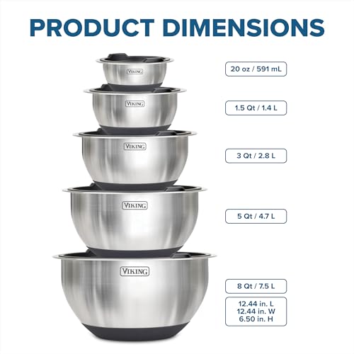 Culinary Stainless Steel Mixing Bowl Set