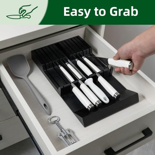 in Drawer Knife Block Bamboo Kitchen Knife Drawer Organizer