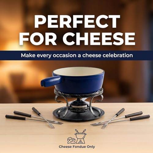 Cast Iron Cheese Fondue Pot Set