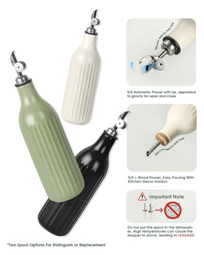 Olive Oil Dispenser Bottle (Green Set of 2)