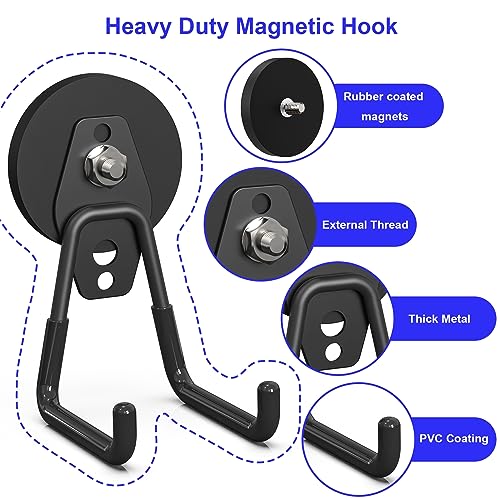 Heavy Duty Storage Magnetic Utility Hooks Large Garage Magnet Hooks with Anti