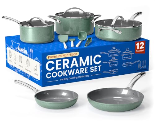 Bakken Aluminum Cookware Set with Ceramic Nonstick Coating