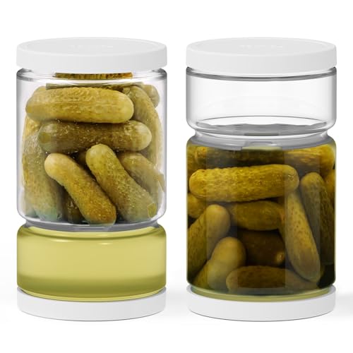 Glass Pickle Jar with Strainer Flip for Pickle Lover