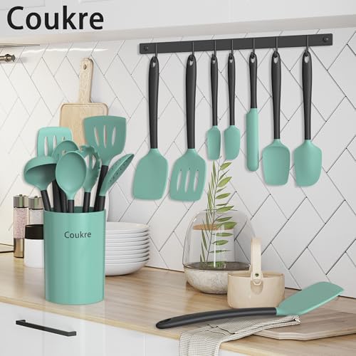 Silicone Kitchen Cooking Utensils Set with Holder