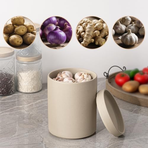 2-in-1 Ceramic Utensil Holder Set for Countertop, Cooking Utensil Crocks for Kitchen Counter, Large Modern Organizer for Spatulas & Spoons, Kitchen Decor, Pottery Clay
