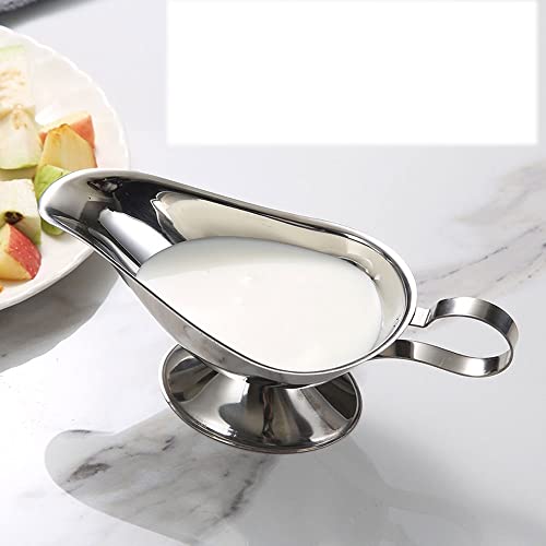 Pour Gravy Into the Dish Sauce Dripless Lip Salt Spice Gravy Boat Kitchen Restaurant Steak Sauce Lip Stainless Steel Sauce Boat Sauce Storage Box Salad Dressing Server