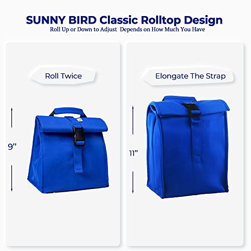 Insulated Lunch Bag Rolltop Lunch Box Tote Bag for Women