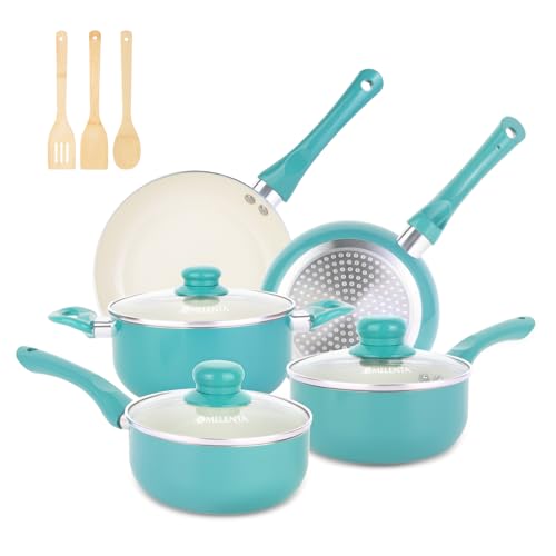 M MELENTA Pots and Pans Set Non Stick