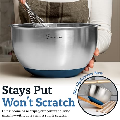 28pc Stainless Steel Mixing Bowls with Lids Set (Utensils - Blue)