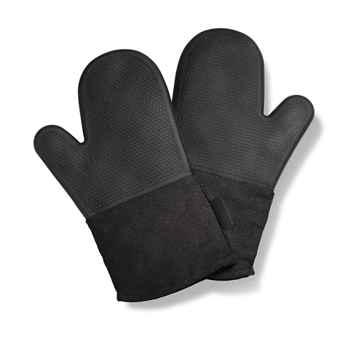 Black Set of 2 Silicone Oven Mitts