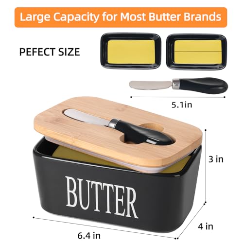 Large Butter Container Keeper Storage with Stainless Steel Butter Knife Spreader