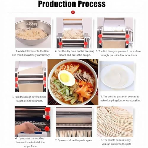 Stainless Steel Electric Pasta Maker & Dumpling Wrapper Dough Machine (1.8mm round knife)
