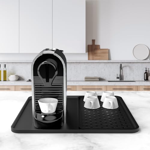 Silicone Coffee Mat with Detachable Dish Drying Mat