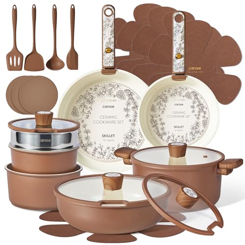 Ceramic Cookware Set with Detachable Handle