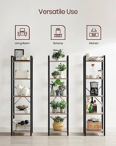 Bookshelf Bookcase with Steel Frame